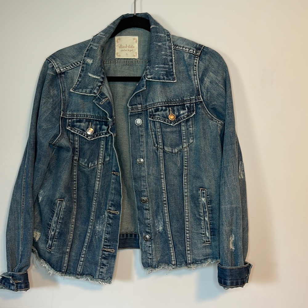 Altar’d State Distressed Jean Jacket Size Small